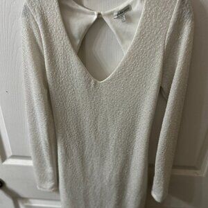 Charlotte Russe White Sparkle Bodycon Dress Open Back Small